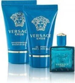 Versace - Eros Gift Of Mini 5 Ml, And Eros 25 Ml (After Shave Balm) Eros 25 Ml - Eau De Toilette - 5ML -Damesparfum Winkel 1089x1200