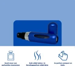 Cetins - Parfum Verstuiver Navulbaar - Mini Parfum Flesje - Reisflesje – Matt Blauw -Damesparfum Winkel 1200x1058 2