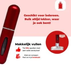 Cetins - Parfum Verstuiver Navulbaar - Mini Parfum Flesje - Reisflesje – Matt Rood -Damesparfum Winkel 1200x1145 2