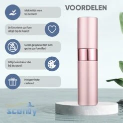 Scenty - Parfum Verstuiver Navulbaar - Mini Parfum Flesje - Reisflesje - Lichtroze -Damesparfum Winkel 1200x1198 12
