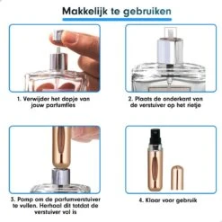 Merkloos Parfum Spray - Navulbare Parfum Verstuiver - Navulling Voor Parfum - Parfumverstuiver - Goudkleurig -Damesparfum Winkel 1200x1200 321