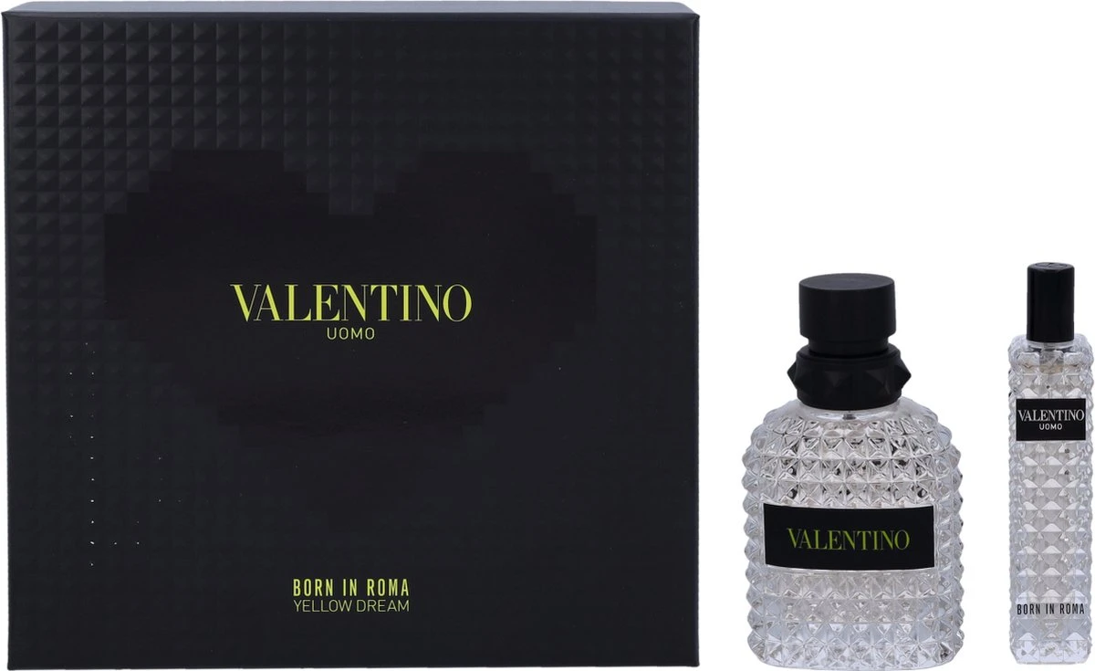 Valentino Uomo Born In Roma Yellow Dream Giftset - 50 Ml Eau De Toilette Spray + 15 Ml Eau De Toilette Tasspray - Cadeauset Voor Heren 4 Valentino Uomo Born In Roma Yellow Dream Giftset - 50 Ml Eau De Toilette Spray + 15 Ml Eau De Toilette Tasspray - Cadeauset Voor Heren - Afbeelding 2