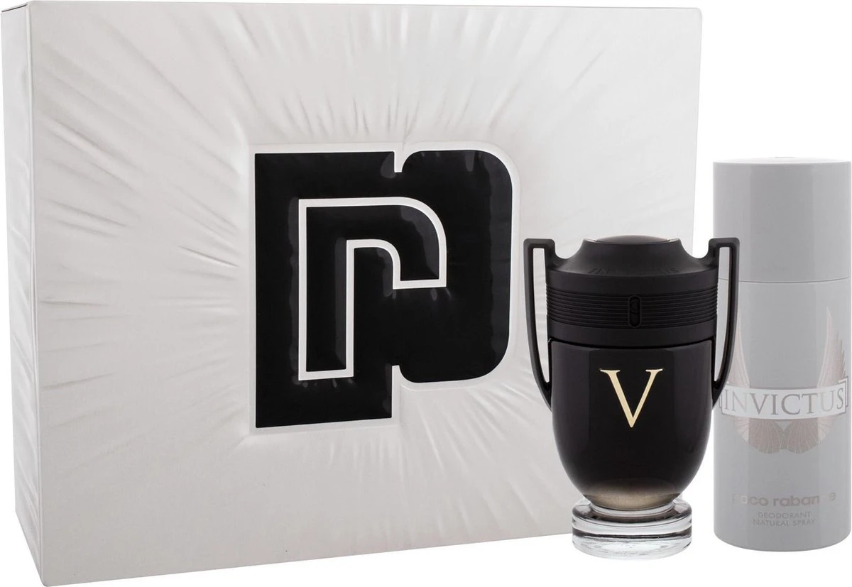 Paco Rabanne Invictus Victory Giftset -100 Ml Eau De Parfum Spray + 150 Ml Deodorant Spray - Cadeauset Voor Heren 4 Paco Rabanne Invictus Victory Giftset -100 Ml Eau De Parfum Spray + 150 Ml Deodorant Spray - Cadeauset Voor Heren - Afbeelding 2