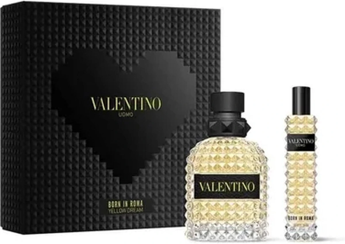 Valentino Uomo Born In Roma Yellow Dream Giftset - 50 Ml Eau De Toilette Spray + 15 Ml Eau De Toilette Tasspray - Cadeauset Voor Heren 3 Valentino Uomo Born In Roma Yellow Dream Giftset - 50 Ml Eau De Toilette Spray + 15 Ml Eau De Toilette Tasspray - Cadeauset Voor Heren