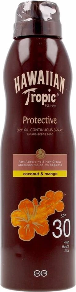 Zonnebrand Spray Hawaiian Tropic SPF 30 Kokosnoot Mango (180 Ml)