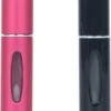 Merkloos Mini Hervulbare Parfum Fles – Spray – Draagbare Fles – Verstuiver Fles Reizen - 2pack Zwart En Roos -Damesparfum Winkel 799x1200 3