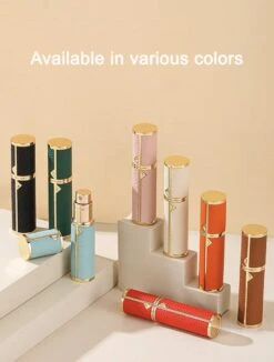 Hervulbare Parfumverstuiver-5ml-Mini Parfumverstuiver-Kleine Spuitfles Voor Parfum-Lege Parfumflesje Voor Op Reis Glasspray Draagbaar Parfumpakket Met Lederen Hoes - Mandarijn Groen -Damesparfum Winkel 908x1200 2